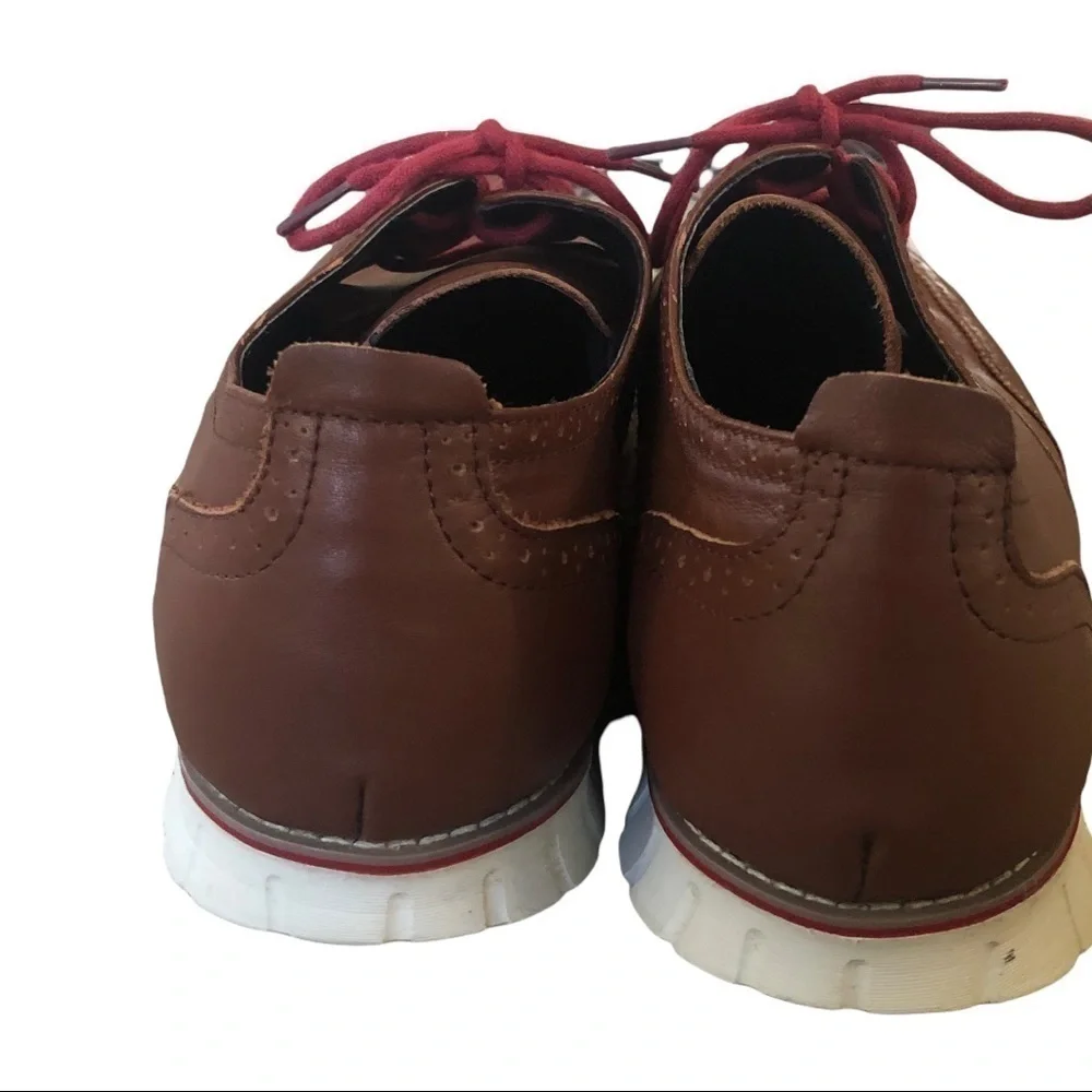 LOAKS wing tip brown leather comfort‎ loafers mens 12